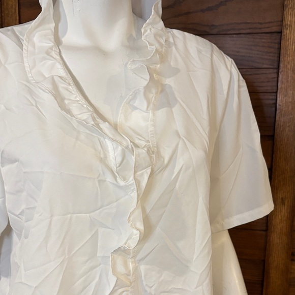 Source Unknown Cream Victorian-Style Ruffle Blouse - Picture 2 of 5